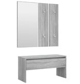 VidaXL Garderobe set bewerkt hout grijs sonoma eikenkleurig