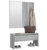 VidaXL Garderobe set bewerkt hout grijs sonoma eikenkleurig