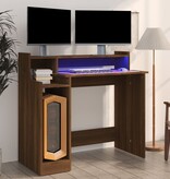 VidaXL Bureau met LED-verlichting 97x45x90 cm hout bruin eikenkleur