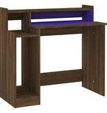 VidaXL Bureau met LED-verlichting 97x45x90 cm hout bruin eikenkleur