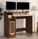 VidaXL Bureau met LED-verlichting 97x45x90 cm hout bruin eikenkleur