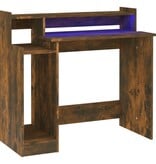 VidaXL Bureau met LED-verlichting 97x45x90 cm hout gerookt eikenkleur