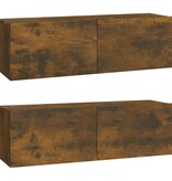 VidaXL Tv-wandmeubels 2 st 100x30x30 cm bewerkt hout gerookt eiken