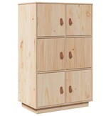 VidaXL Hoge kast 67x40x108,5 cm massief grenenhout