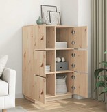 VidaXL Hoge kast 67x40x108,5 cm massief grenenhout