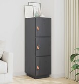 VidaXL Hoge kast 34x40x108,5 cm massief grenenhout grijs