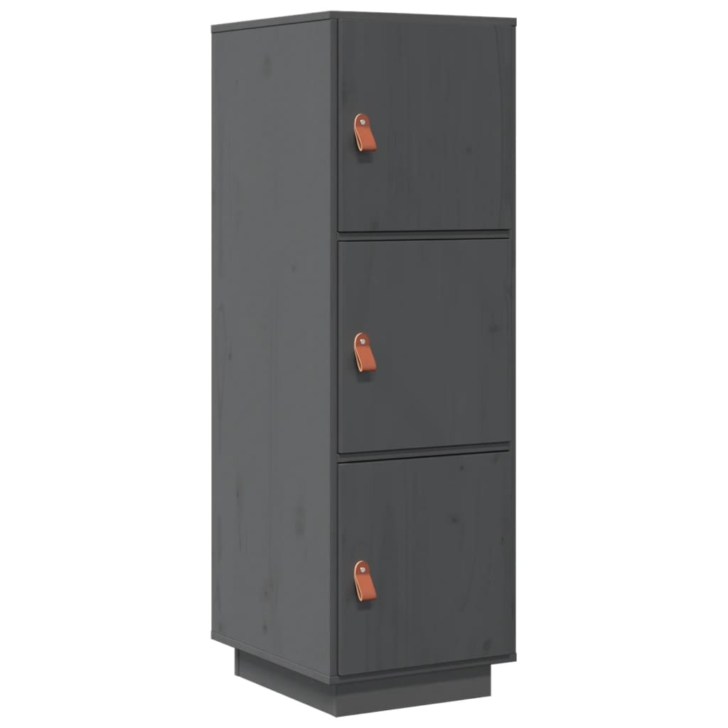 VidaXL Hoge kast 34x40x108,5 cm massief grenenhout grijs