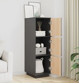 VidaXL Hoge kast 34x40x108,5 cm massief grenenhout grijs