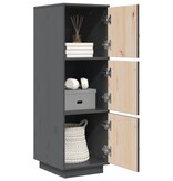 VidaXL Hoge kast 34x40x108,5 cm massief grenenhout grijs