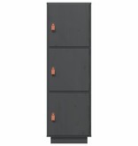 VidaXL Hoge kast 34x40x108,5 cm massief grenenhout grijs