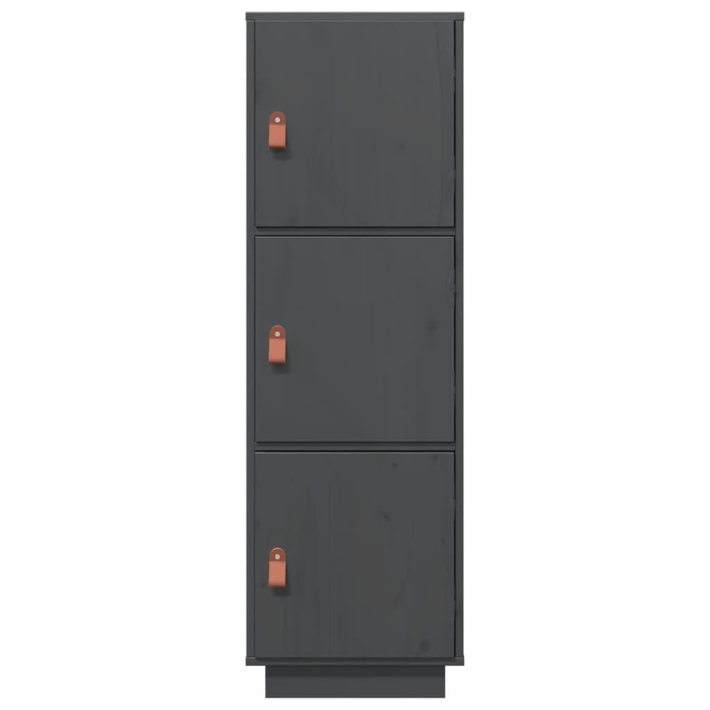 VidaXL Hoge kast 34x40x108,5 cm massief grenenhout grijs