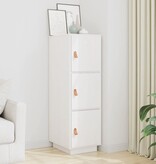 VidaXL Hoge kast 34x40x108,5 cm massief grenenhout wit
