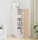 VidaXL Hoge kast 34x40x108,5 cm massief grenenhout wit