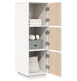 VidaXL Hoge kast 34x40x108,5 cm massief grenenhout wit