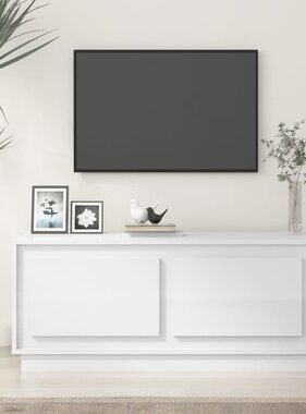 VidaXL Salontafel 102x50x44 cm bewerkt hout hoogglans wit