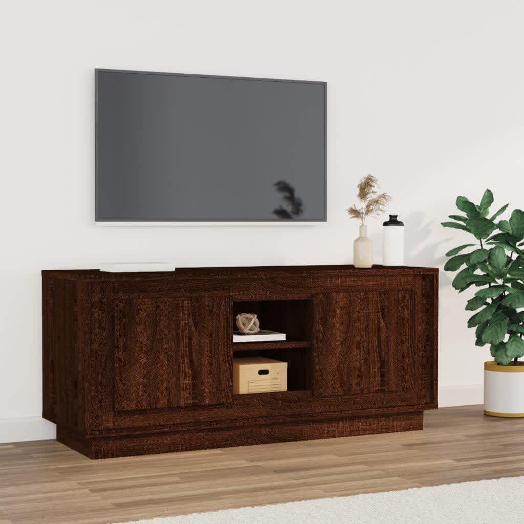 VidaXL Tv-meubel 102x35x45 cm bewerkt hout bruin eikenkleur