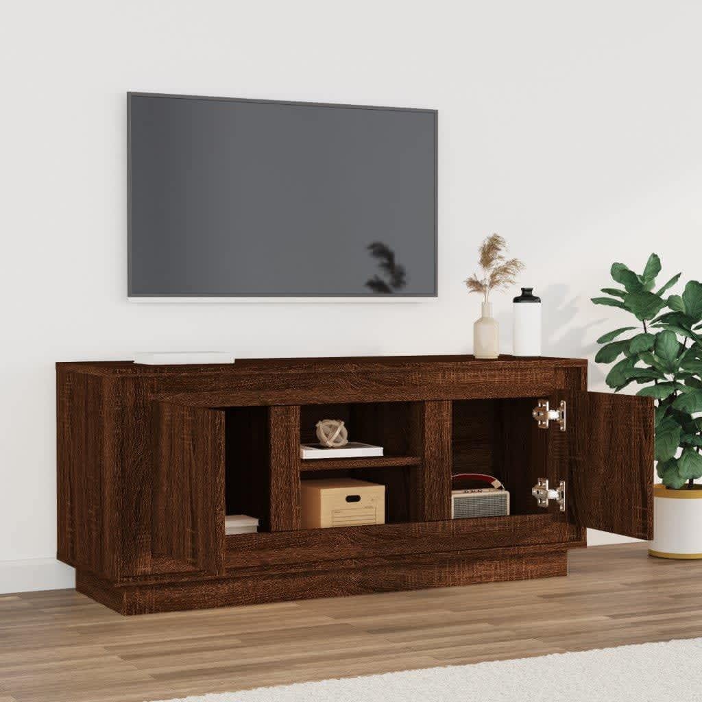 VidaXL Tv-meubel 102x35x45 cm bewerkt hout bruin eikenkleur