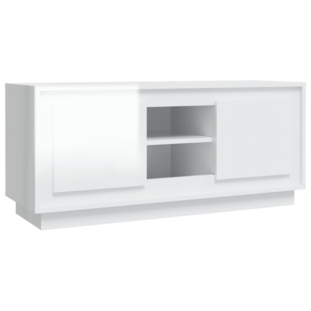 VidaXL Tv-meubel 102x35x45 cm bewerkt hout hoogglans wit