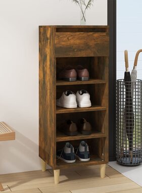 VidaXL Schoenenkast 40x36x105 cm bewerkt hout gerookt eikenkleurig