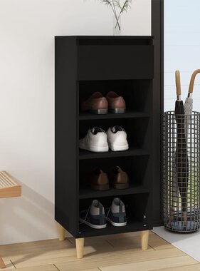 VidaXL Schoenenkast 40x36x105 cm bewerkt hout zwart