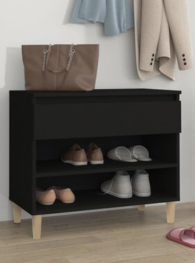 VidaXL Schoenenkast 70x36x60 cm bewerkt hout zwart