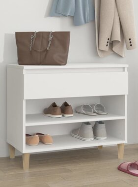VidaXL Schoenenkast 70x36x60 cm bewerkt hout wit