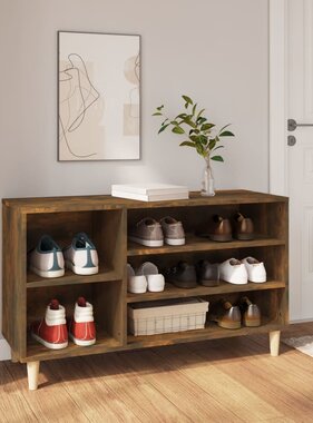 VidaXL Schoenenkast 102x36x60 cm bewerkt hout gerookt eikenkleurig