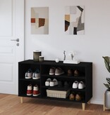 VidaXL Schoenenkast 102x36x60 cm bewerkt hout zwart