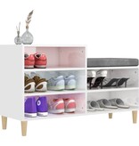 VidaXL Schoenenkast 102x36x60 cm bewerkt hout hoogglans wit