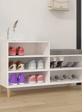 VidaXL Schoenenkast 102x36x60 cm bewerkt hout wit