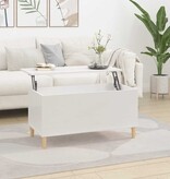 VidaXL Salontafel 90x44,5x45 cm bewerkt hout hoogglans wit