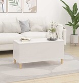 VidaXL Salontafel 90x44,5x45 cm bewerkt hout hoogglans wit