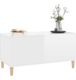 VidaXL Salontafel 90x44,5x45 cm bewerkt hout hoogglans wit