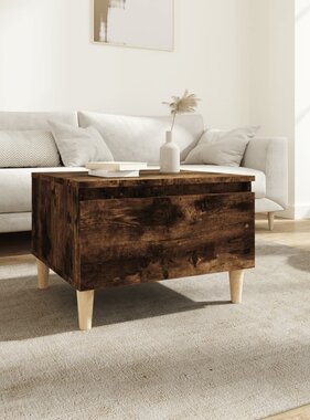 VidaXL Bijzettafel 50x46x35 cm bewerkt hout gerookt eikenkleurig