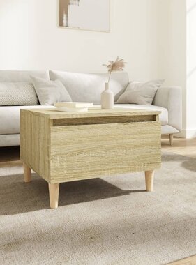 VidaXL Bijzettafel 50x46x35 cm bewerkt hout sonoma eikenkleurig