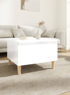 VidaXL Bijzettafel 50x46x35 cm bewerkt hout hoogglans wit