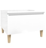VidaXL Bijzettafel 50x46x35 cm bewerkt hout hoogglans wit