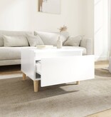 VidaXL Bijzettafel 50x46x35 cm bewerkt hout hoogglans wit