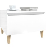 VidaXL Bijzettafel 50x46x35 cm bewerkt hout hoogglans wit