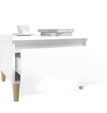 VidaXL Bijzettafel 50x46x35 cm bewerkt hout hoogglans wit
