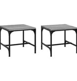 VidaXL Bijzettafels 2 st 40x40x35 cm bewerkt hout grijs sonoma eiken