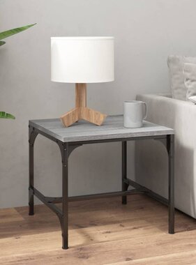 VidaXL Bijzettafel 40x40x35 cm bewerkt hout grijs sonoma eikenkleurig