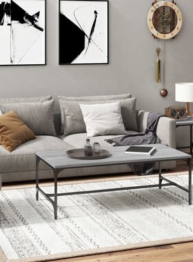 VidaXL Salontafel 100x50x35 cm bewerkt hout grijs sonoma