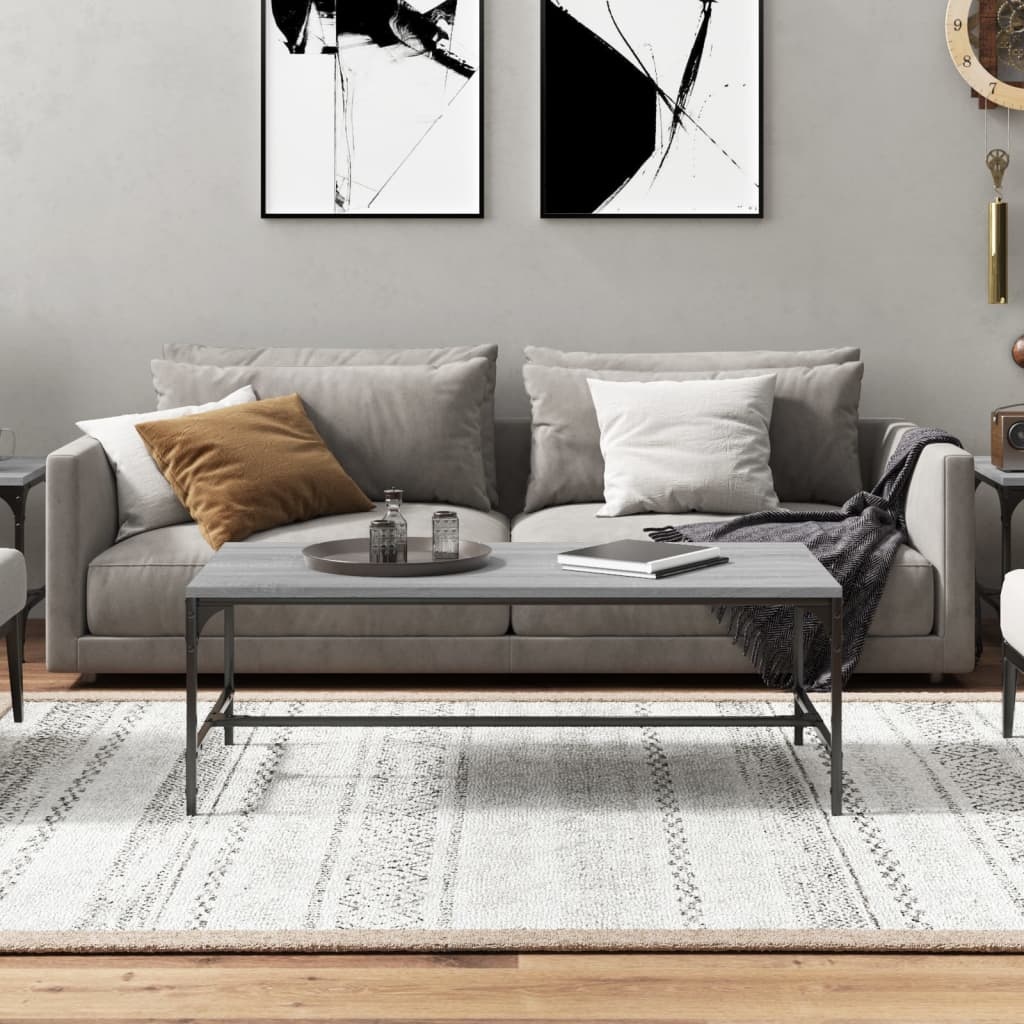 VidaXL Salontafel 100x50x35 cm bewerkt hout grijs sonoma