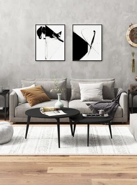 VidaXL Bijzettafels 2 st 40x40x40 cm bewerkt hout zwart