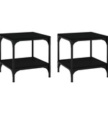 VidaXL Bijzettafels 2 st 40x40x40 cm bewerkt hout zwart