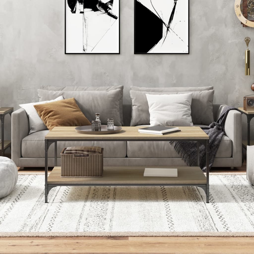 VidaXL Salontafel 80x50x40 cm bewerkt hout sonoma eikenkleurig