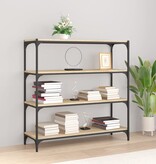 VidaXL Boekenkast 100x33x100 cm bewerkt hout en staal sonoma eiken