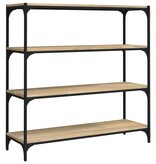 VidaXL Boekenkast 100x33x100 cm bewerkt hout en staal sonoma eiken
