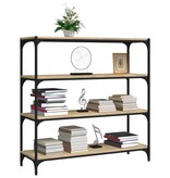 VidaXL Boekenkast 100x33x100 cm bewerkt hout en staal sonoma eiken